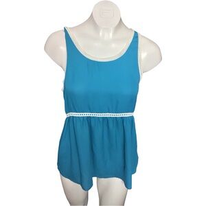 BONGO Teal Tank Top with White Trim